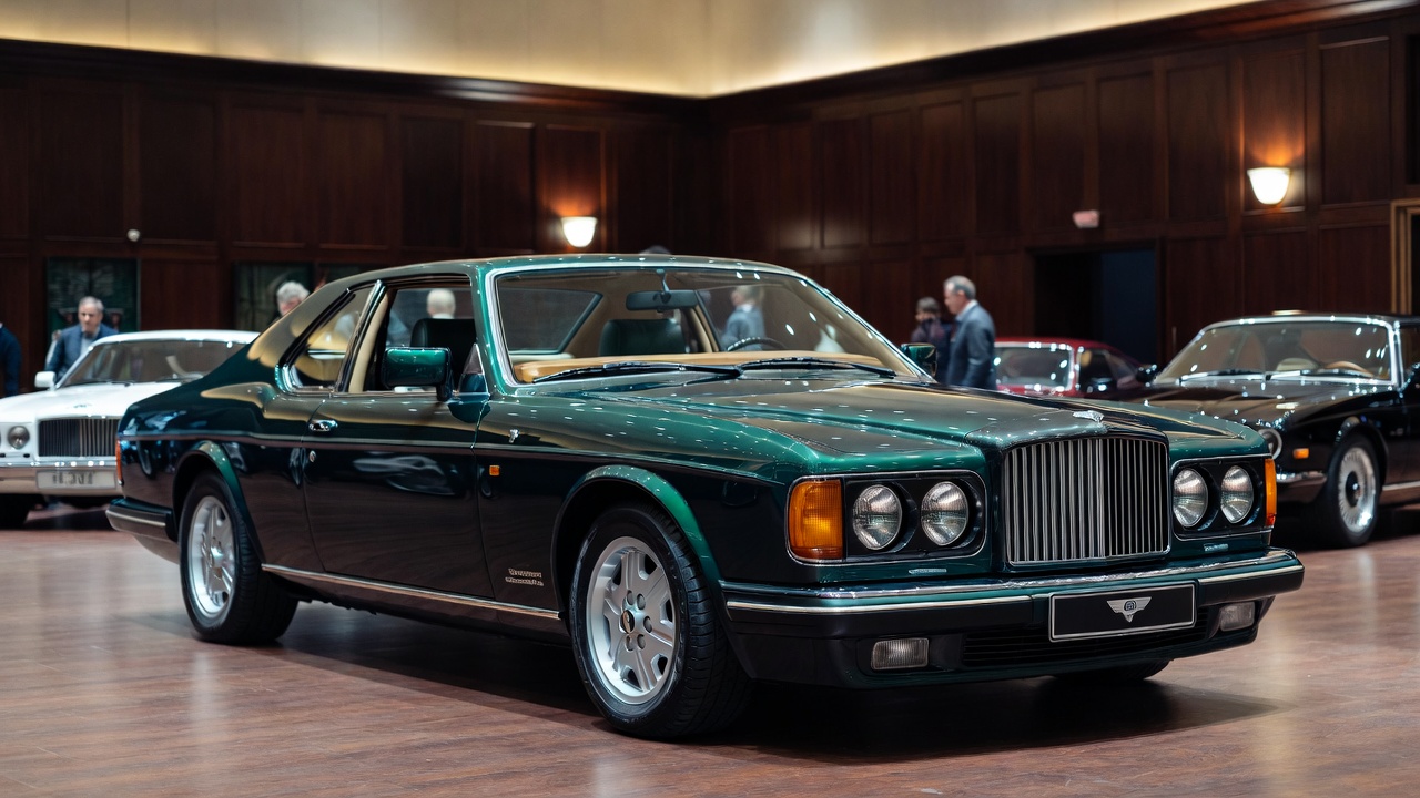Bentley Continental R showcased at a classic car auction highlighting its collector appeal.