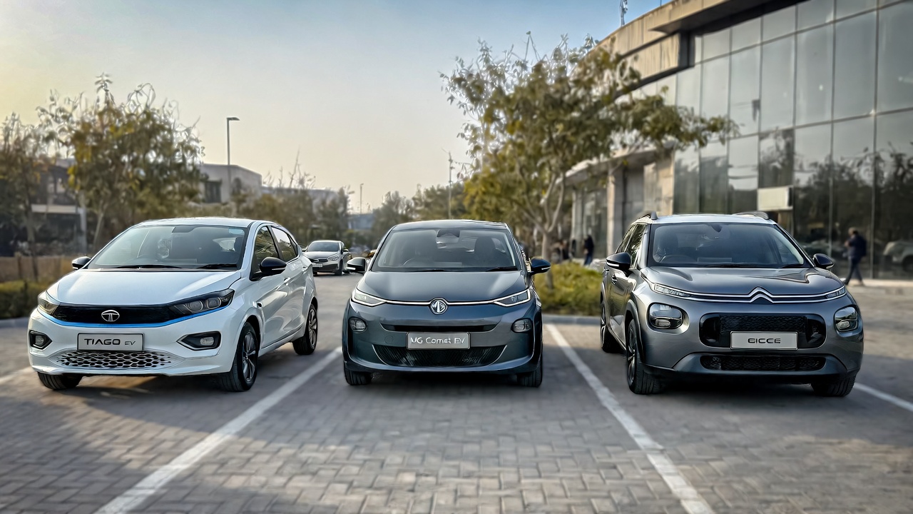 Tata Tiago EV compared with MG Comet EV and Citroen eC3.