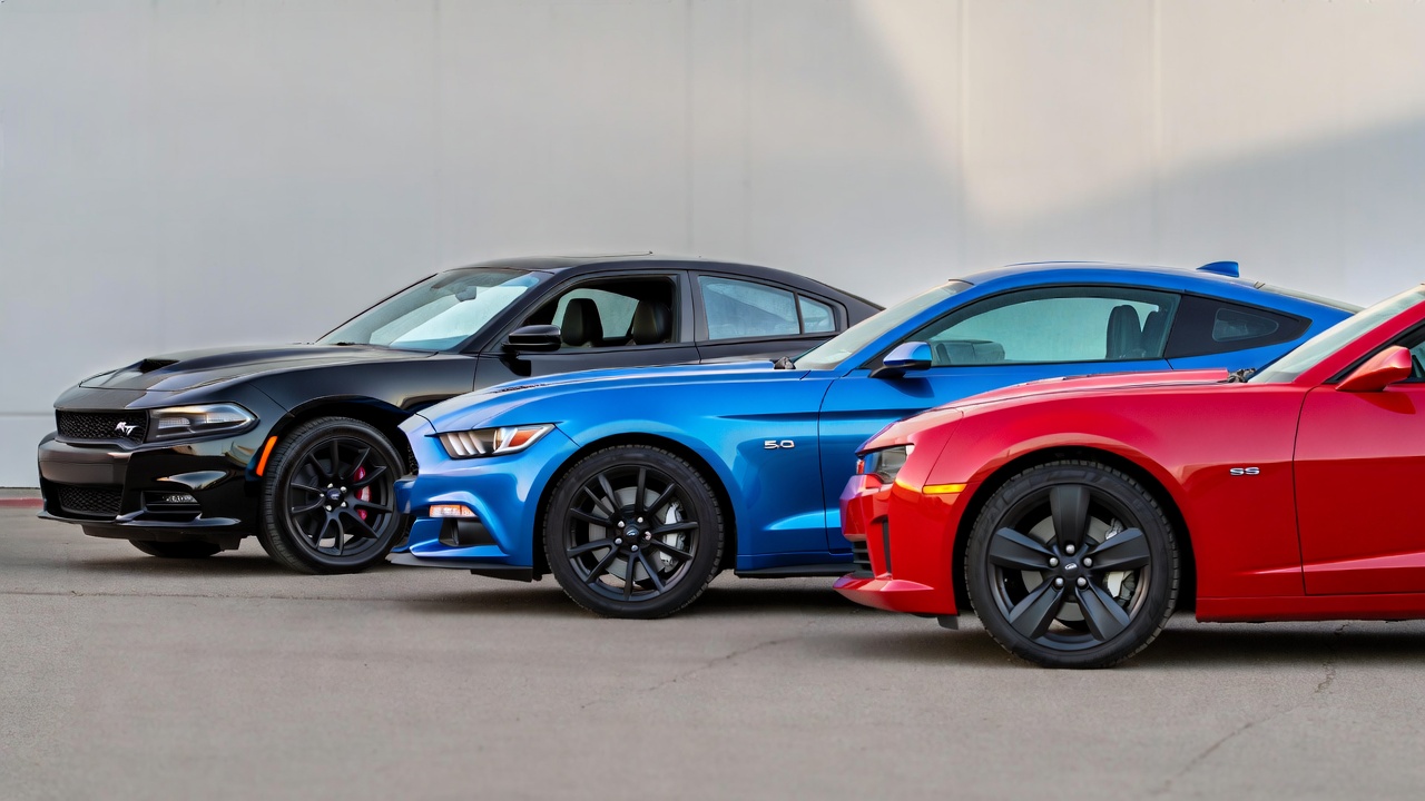 Dodge Charger RT compared with Mustang GT and Camaro SS