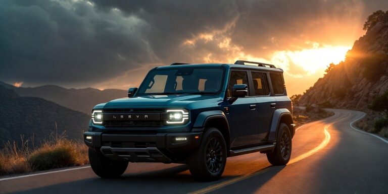 JSW Jetour T2 bold SUV design with rugged styling on mountain road.