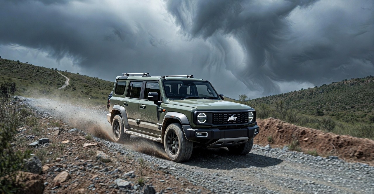 JSW Jetour T2 off-road capability with high ground clearance.