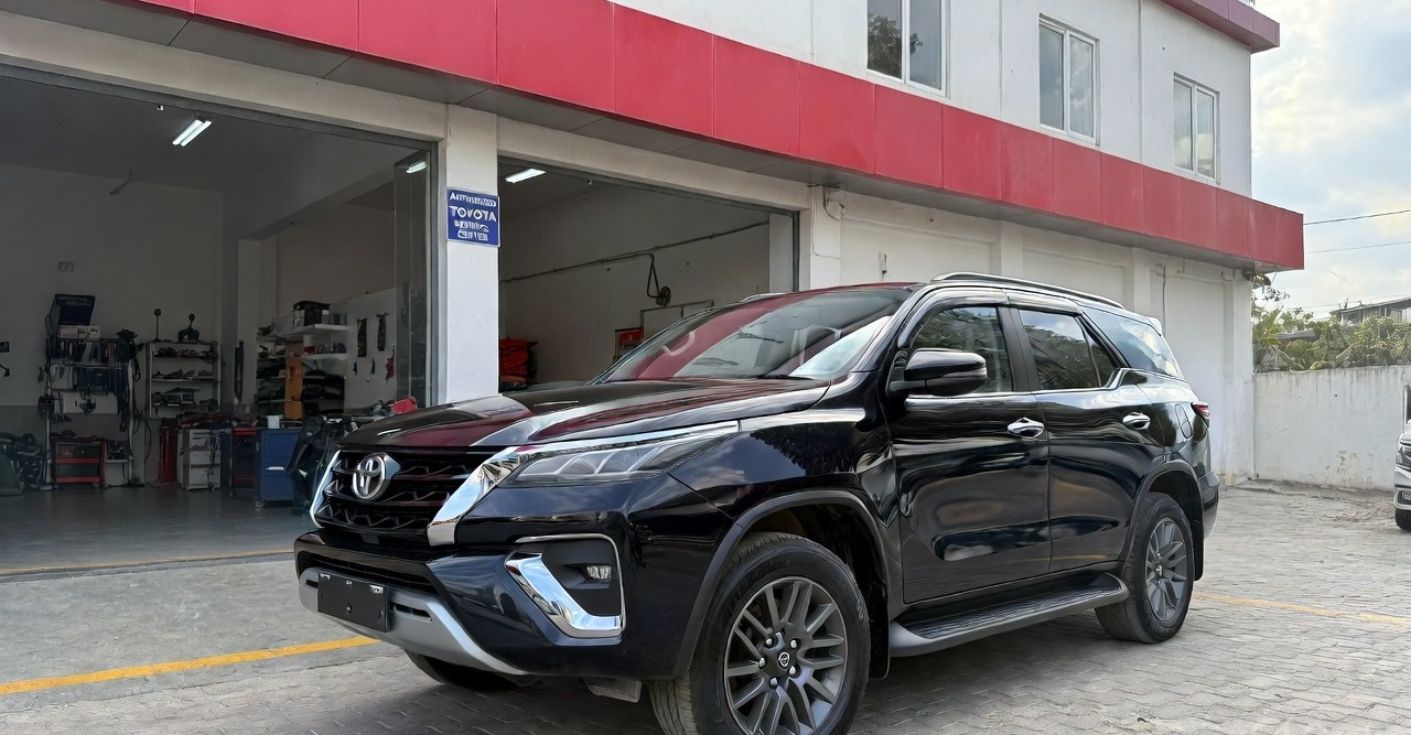 Toyota Fortuner at authorized service center in India.