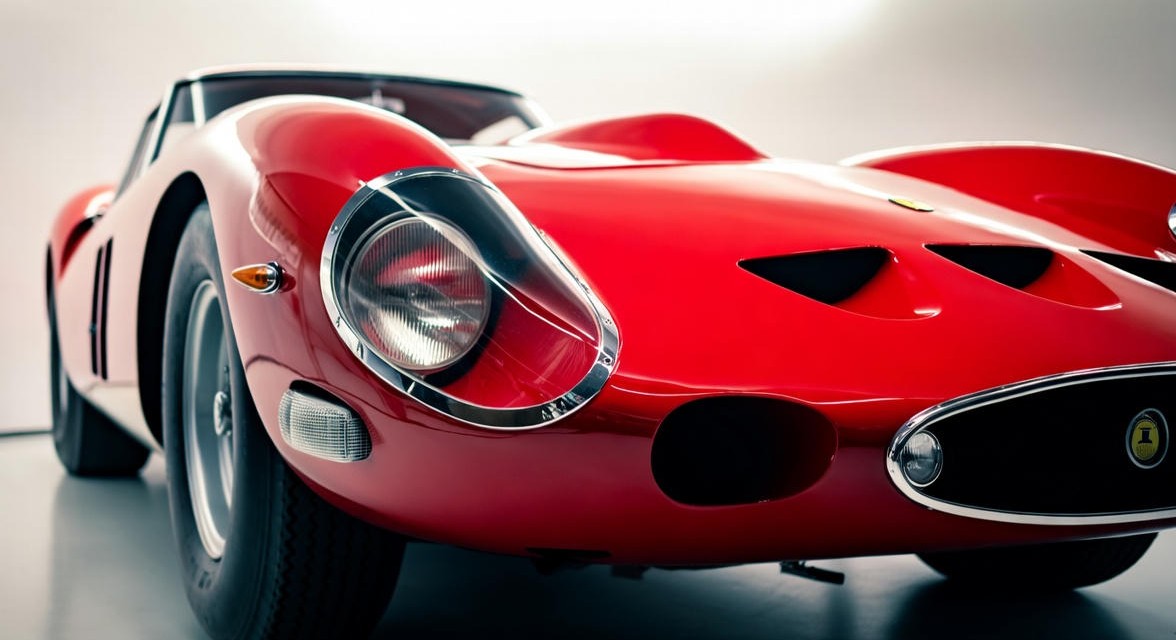 Red Ferrari 250 GTO (1962) Car Exterior Beauty. and also show it's Headlight Beauty or design