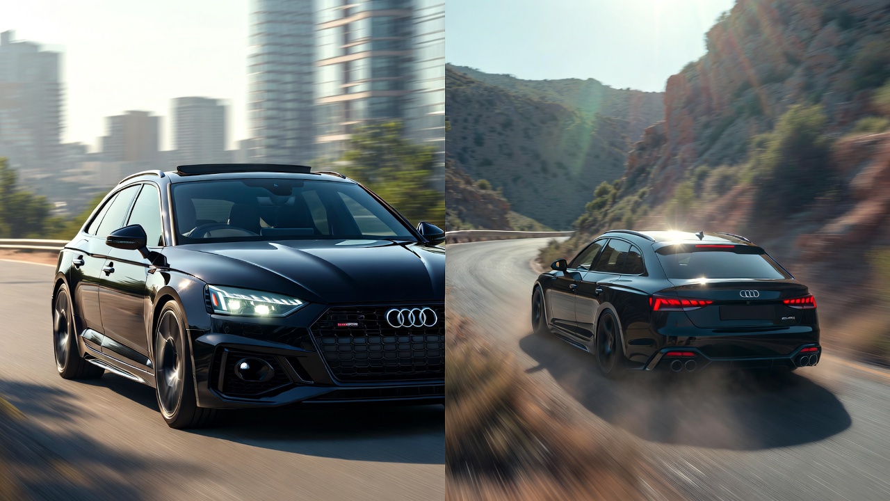 Audi RS5 Avant dual personality city driving and mountain performance.