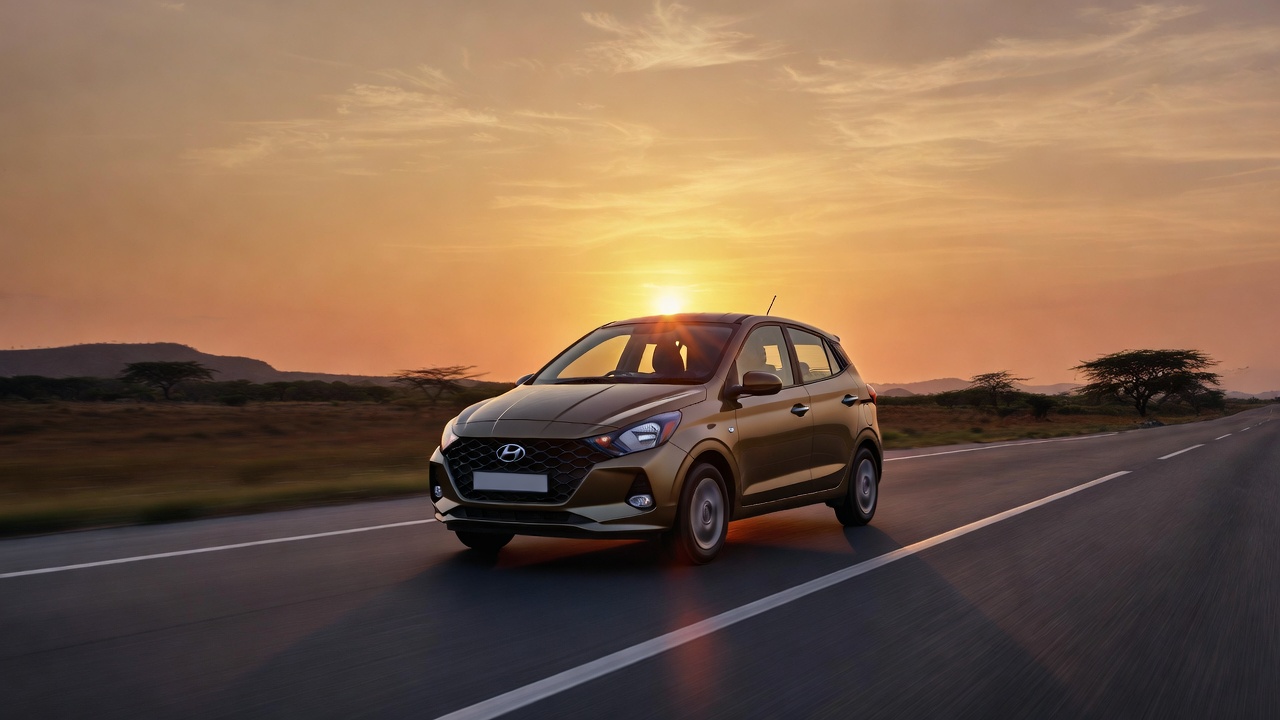 Hyundai Santro highway driving experience at sunset