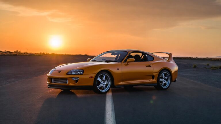 Toyota Supra Mk4 A80 legendary Japanese sports car front view.