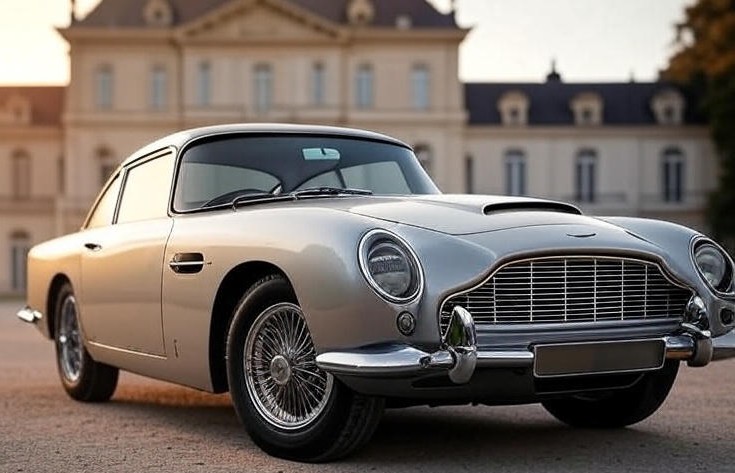 Aston Martin DB5 (1963) Car parking infront of House