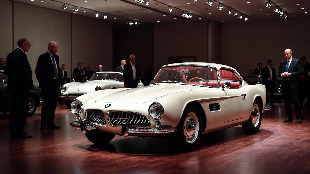BMW 507 classic car displayed at auction reflecting high collector value.