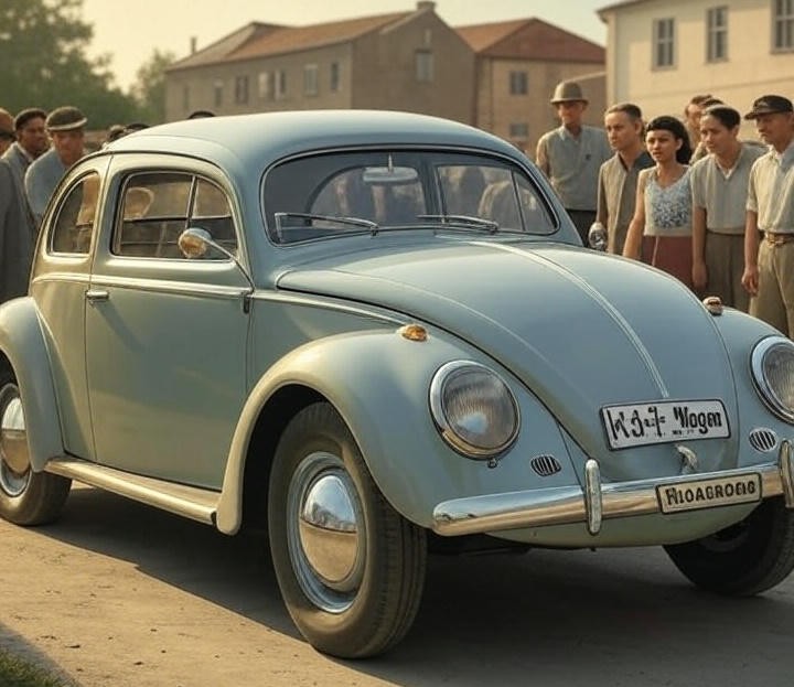 Blue Volkswagen Beetle worldwide production and success history