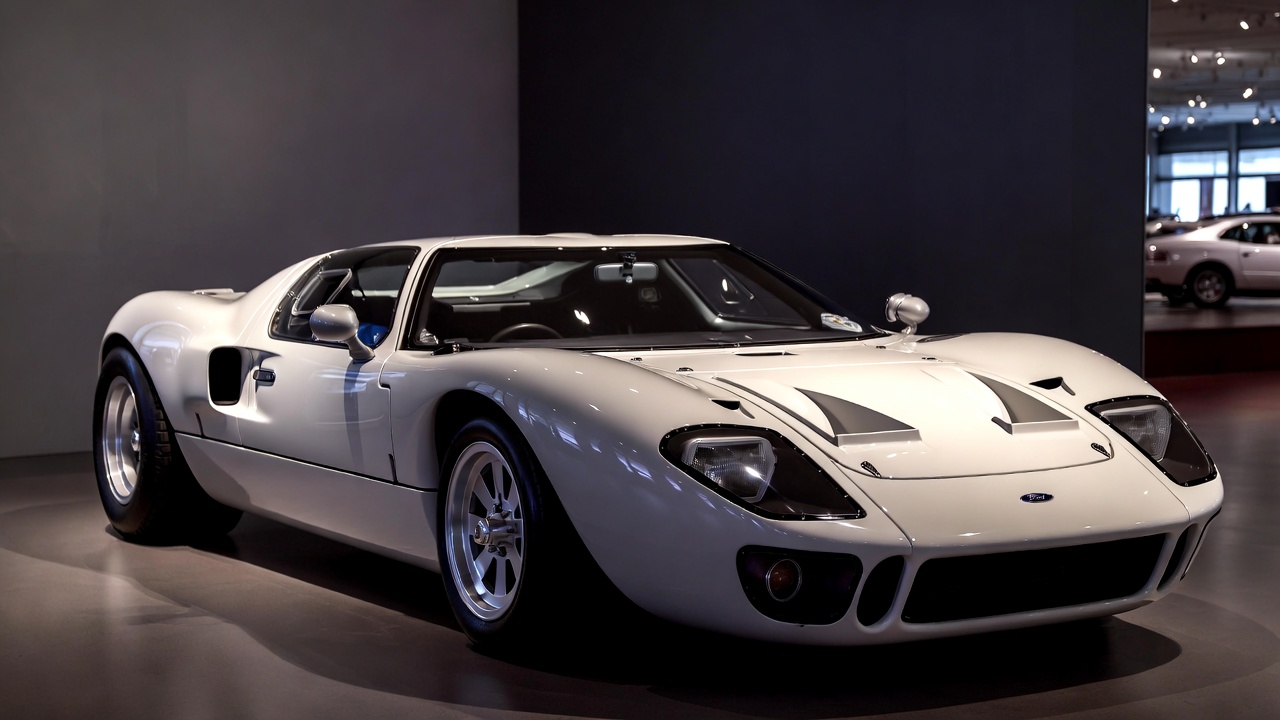 "Rare Ford GT40 displayed as a valuable classic endurance race car.