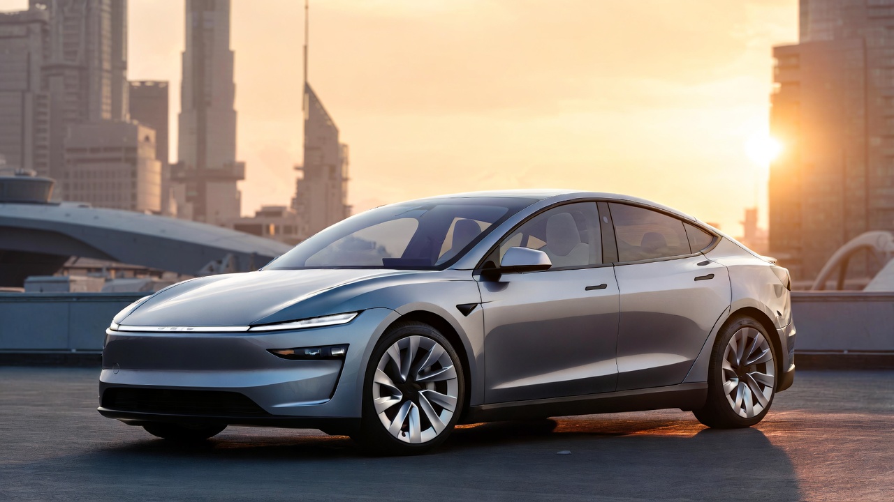 Lucid Air Review electric luxury sedan parked in a modern city at sunset