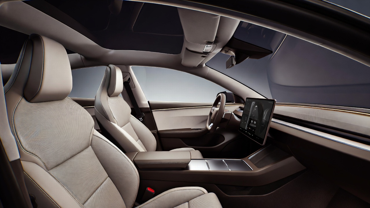 Lucid Air luxury interior with curved display and premium seating