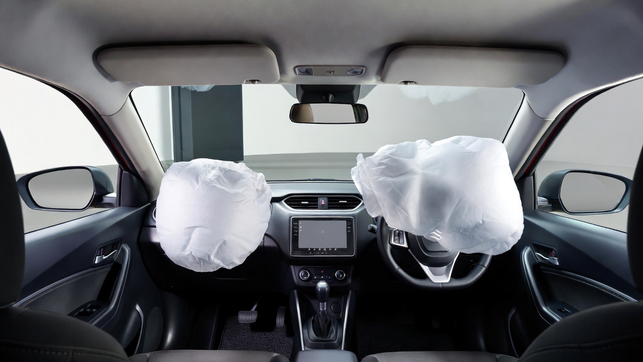 Maruti Suzuki Brezza airbags and safety features demonstration.