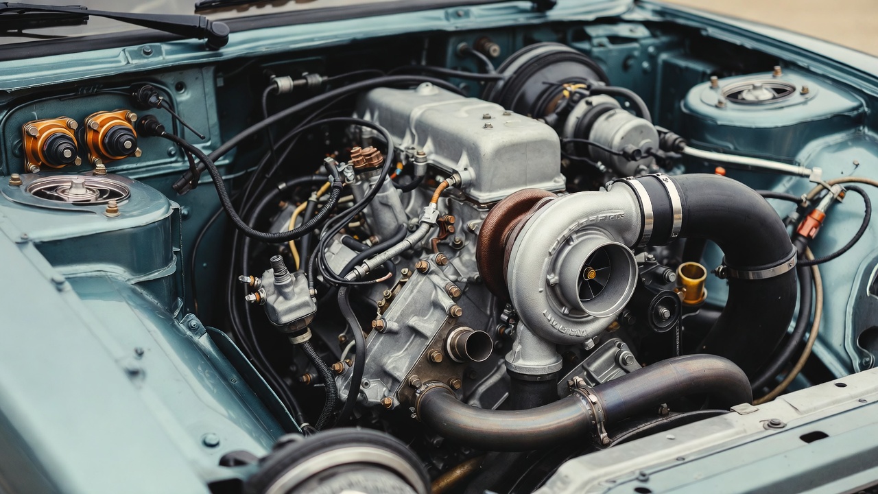 Turbocharged mid-engine of the Renault 5 Turbo