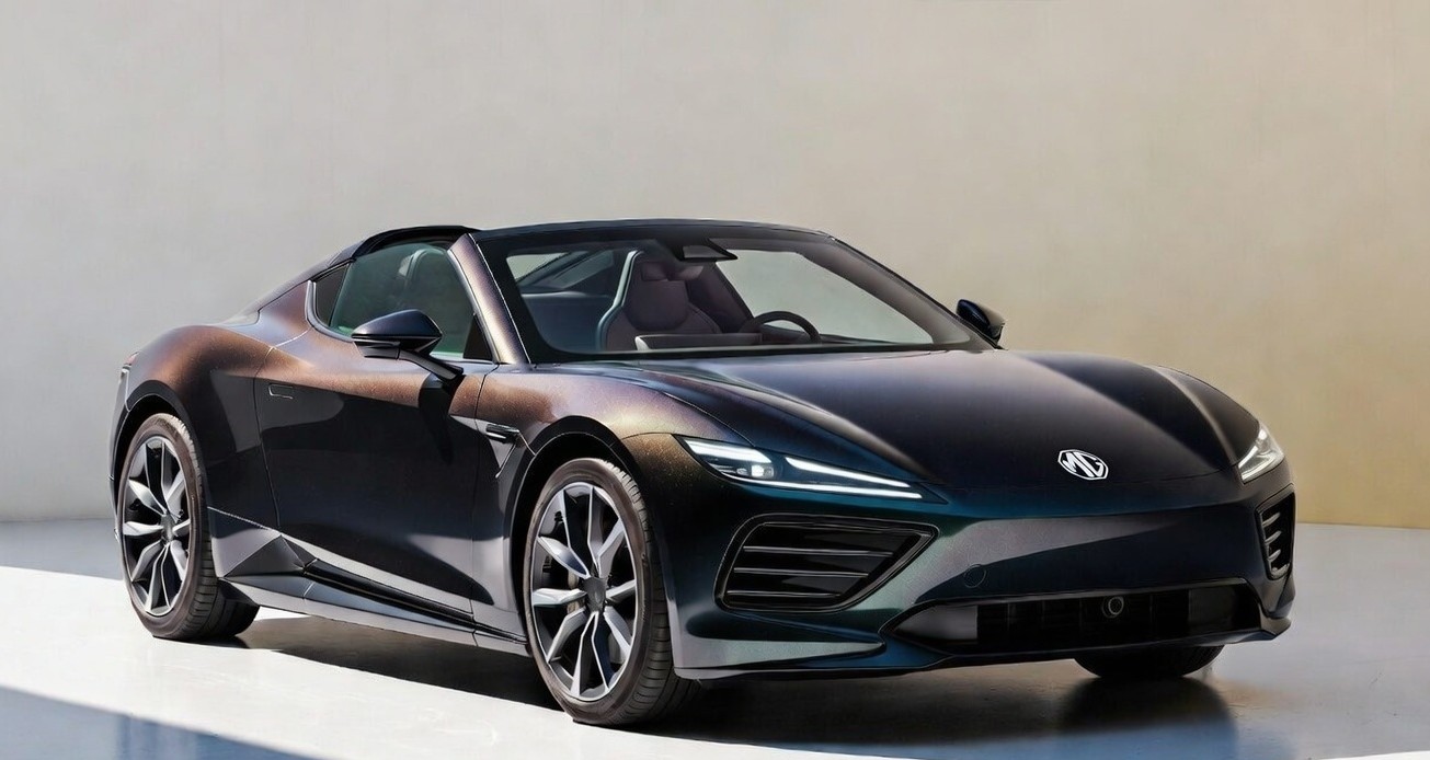 Exterior design of MG Cyberster electric roadster with aerodynamic styling.