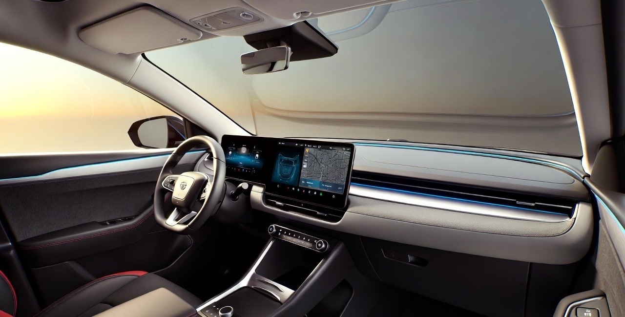 Tata Sierra 2026 premium interior dashboard with dual digital displays.