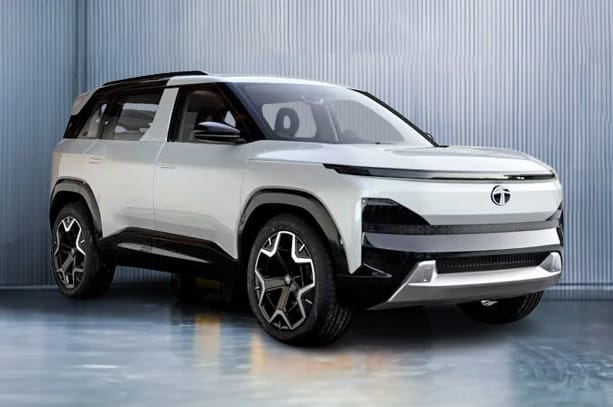2026 Tata Sierra SUV parked on showcasing bold modern design