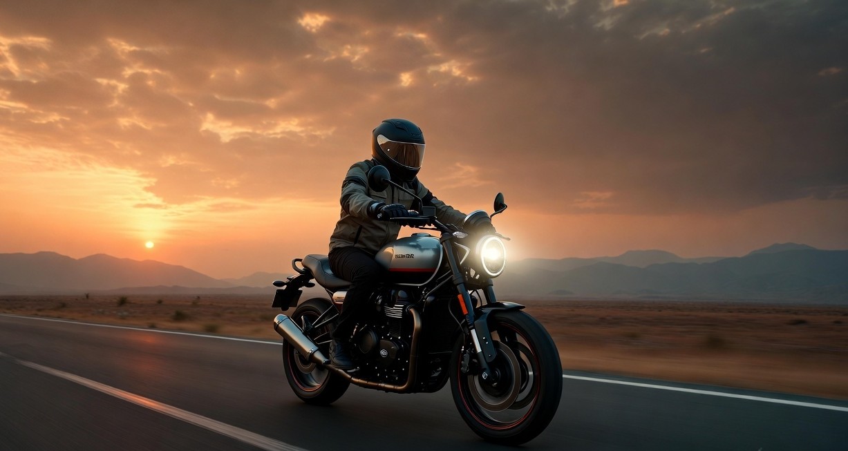 Triumph Speed 400 riding on highway showing performance and stability.